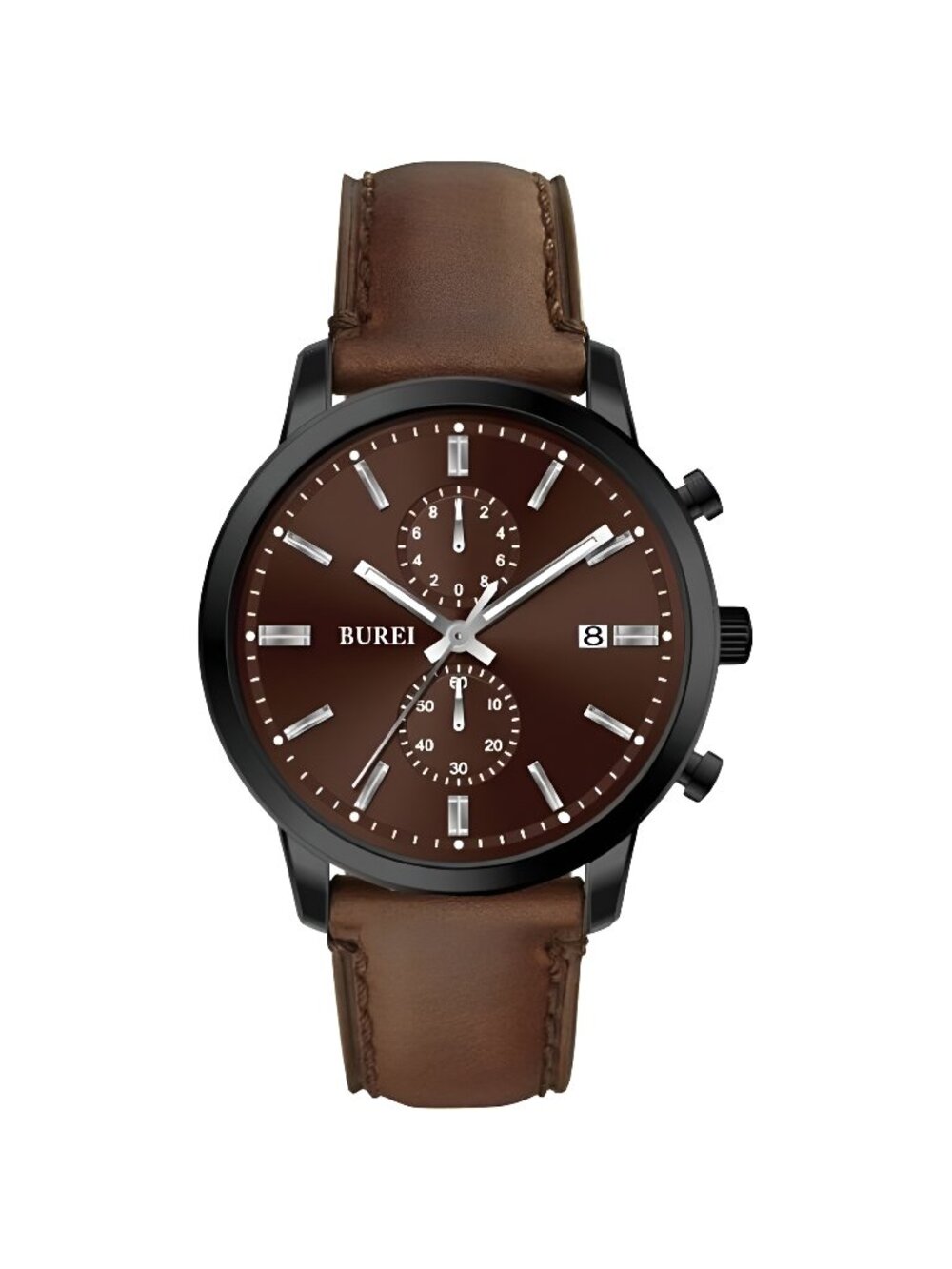 Men's Leather Watches Chronograph Quartz Watches for Men Classic Fashion